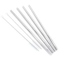 GFDesign Big Drinking Straws Reusable 12" Extra Long 9mm Extra Wide SUS 304 Food-Grade 18/8 Stainless Steel - Set of 4 with 2 Cleaning Brushes - Straight