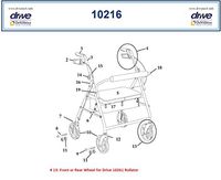 Front/Rear Wheel for Drive 10216 Rollator - Each