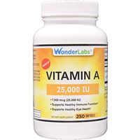 Natural Vitamin A Oil 25,000 IU, as Retinyl Palmitate, from Cod Fish Liver Oil – 250 Softgels