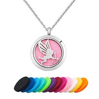 CLY Jewelry Aromatherapy Essential Oil Diffuser Necklace Locket Pendant Cupid Receive Love with Colorful Refill Pads Ideal Gift for Women Girl Mom Wife Valentine's Day Mother's Day Christmas Birthday