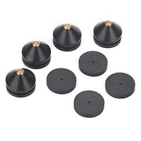 Small Speaker Spikes 0.9Inch Ebony Wood & Brass Top Isolation Stand Feet for Subwoofer Amplifier CD Player Studio Monitor Turnables via Gisveate (4 Packs)