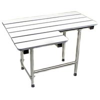 CSI Bathware SEA-SD3421-RH-PH ADA Bathroom Shower Bath Seat, Folding, Wall-Mounted, Right Hand, White Phenolic Seat, 34-Inch by 21-Inch