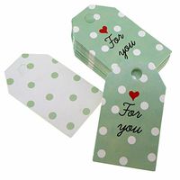 Polka Dot For you Design Paper Gift / Price Tags with Color Twine for Gift Wrapping Packaging, Set of 48