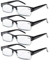 Eyekepper Reading Glasses-4 Pack Black-Clear Frame for Women Men Reading,Two-Tone +1.50 Reader Eyeglasses