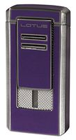 New Lotus Commander L46 Triple Wind Resistant Torch Flames Cigar/cigarrette Lighter W/cigar Punch - Purple & Gunmetal