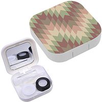 Portable Contact Lens Case Box Travel Kit Mirror + Bottle + Tweezers Container Holder [ Colorful Mosaic ]
