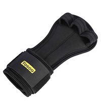 Yosoo 1 Pair Black Nylon Pull Up Gloves with Wrist Support Hand Guard Protector for Cross Training
