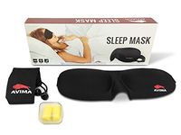 Sleep Mask by AVIMA, Premium Quality Light Weight Comfortable Soft Adjustable Strap Sleeping Mask - Perfect for Men Women Children - Sleep Quickly Block Sun Light Migraines Relaxation (2 Pack)
