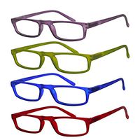 OCCI CHIARI Womens Reading Glasses TR90 Reader For Men 1.0 1.25 1.50 1.75 2.0 2.25 2.5 2.75 3.0 3.5 (Red+Blue+Green+Purple,125) 4 Pack