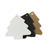 Teensery 100 Pcs New Christmas Trees Shape Kraft Paper Gift Tags Hang Tag Name Card Favor Tags (White)