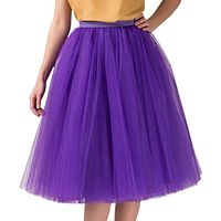 Women's A Line Short Knee Length Tutu Tulle Prom Party Skirt Skirt Adult Tutu Dancing Skirt,Purple Free Size