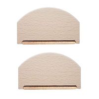 Beech Wood Cashmere Comb Sweater Shaver Brass Pilling Comb Combo Removes Pills,Fuzz and Lint Wool Brush,Pack of 2 Pieces