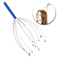 Hand Held Head Scalp Massager Hair Roots Massaging Device Tool for Therapeutic Muscles Relaxation, Acupressure Treatments, Stress and Pain Relief with Blue Handle