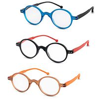 Reading Glasses for Women and Men (3-Pack) Fashion Readers - Retro Round Frame | Avoids Eye Strain And Migraines | Great For PC, Computer & Video Games (+2.50)