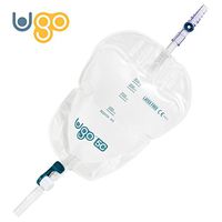 Ugo Leg Bags (x10) – Urine Drainage Bags/Catheter Leg Bags, T Tap or Lever Tap with Soft Fabric Backing and a Natural Leg-Shape Design (Pack of 10) (Ugo 5C - 350ml, Direct Inlet, Lever Tap)
