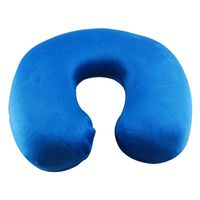 Blue Soft Velour Memory Foam Comfort Neck Support Office Relaxing Sleeping Pillow