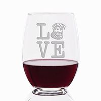 Love Rottweiler Engraved Stemless 21 oz Wine Glass - 4pcs