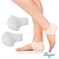 Silicone Gel Heel Protector - Plantar Fasciitis Soft Socks for Hard, Cracked, Dry Skin- One Pair- Moisturizing Protector by Alayna