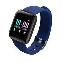 Metermall 116Plus Color Screen Smart Watch Heart Rate Blood Pressure Monitor Pedometer Fitness Tracker Blue Smartwatch