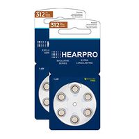 HEARPRO Size 312 Extra Long-Lasting Hearing Aid Batteries 120 Pack - Brown Easy Remove Tab - Mercury-Free - 1.45V Zinc Air Technology - Made in USA - Plus Keychain Battery Case