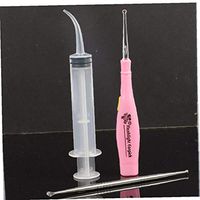 Stainless Steel Earpick Ear Wax Remover with 3 Tips Irrigator Syringe Clean Care Tool