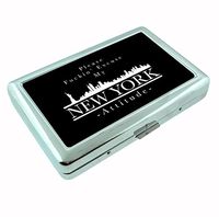 New York Attitude Funny Metal Silver Cigarette Case Holder Wallet RFID-blocking