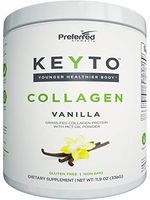 Keto Collagen Protein Powder with MCT Oil – Keto and Paleo Friendly Pure Grass Fed Pasture Raised Hydrolyzed Collagen Peptides – Fits Low Carb Diet and Keto Snacks – KEYTO Vanilla Flavor