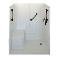Ella's Bubbles 6032 SH 1S 3P 4.0 L WH FRORB Standard Multi-Piece Low Threshold Shower With Molded Seat