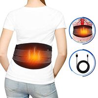 Electric Waist Heating Pad, USB Heated Waist Belt Wrap with 3 Heating Setting for Lumbar Spine Arthritis, Strains, Sprains, Lower Back Pain Relief, Belly Warmer Band for Abdominal Menstrual Cramps
