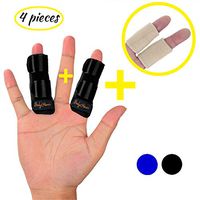 BodyMoves Finger Splint Plus Sleeve (4 pc Set, Midnight Black with Desert Sand Sleeve)