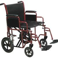 Bariatric Heavy Duty Transport Wheelchair with Swing-away Footrest , Color: Blue Seat Size: 20R