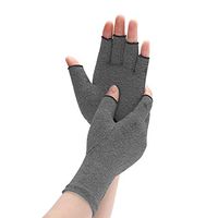 Arthritis Compression Gloves Relieve Pain from Rheumatoid, RSI, Carpal Tunnel, Rheumatiod, Tendonitis, Hand Gloves Fingerless for Dailywork - Men & Women - Open Finger (Gray, Large)