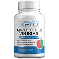 Apple Cider Vinegar Capsules - Extra Strength 1300mg Apple Cider Vinegar Pills for Weight Loss, Detox, Natural Metabolism Booster, Gentle Cleanser, Premium Non-GMO by Built By Keto - 60 Capsules