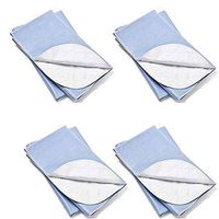 4 Pack 30 x 36 Washable Bed Pads/Reusable Incontinence Underpads Ideal for Children and Adults Wholesale Incontinence Protection/Blue Cloth Chucks Bed Pads Washable