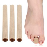 Skyfoot’s Open Toe Tubes Fabric Lined with Silicone Gel Toe Sleeves Protectors to Prevent Toe Pressure Pain, Blister, Corn, Hammer toe - 3 Pack (Medium 3/4" Diameter)