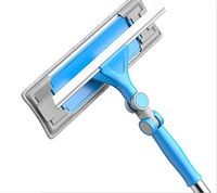 BIANJESUS Window Glass Wiper Squeegee Cleaning Equipment Mop Rubber Stainless Blade Shower Screen Washer Microfiber Cloth Pivoting Flexible Telescopic Rod Double Brushtool Home