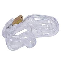 Bantie Male Control Device Chatity Cage with 4 Rings for Convenient Use (Clear, Long)