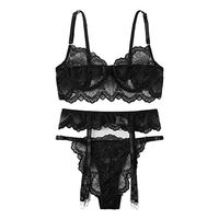 Women's Sexy Sheer Sleepshirt Pajamas Long Sleeve Mesh Blouse Lingerie Black