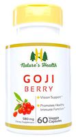 Goji Berry (Wolfberry), 40% Polysaccharides, Immune System & Vision Support, Jam-Packed with Vitamins A & C, Lycium Barbarum, 580 Mg, 60 Veggie Capsules, Nature's Health