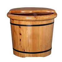 QY Solid Wood Foot Tub, Pedicure Basin, Hydromassage, Wood Foot Basin, Cedar Pedicure Barrel, Household Foot Bath Barrel, with Lid Massager, Eliminate Fatigue, Improve Sleep (Color : T342X35CM)