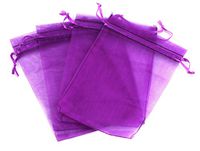 MBOX Colorful 4x6" Organza Drawstring Pouch Bag 100pcs (Tyrian Purple)