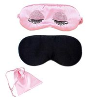 Silk Eye Sleep Mask Soft Sleeping Mask with Adjustable Elastic Strap Sequin Eyelashes Blindfold Comfort Eye Shade Cover for Kids Girl Women Men