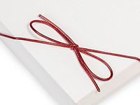 Pack Of 1000, 10" Metallic Red Stretch Cord Loops W/Pre-Tied Bows Made From 1/16" Round Elastic For Jewelry Boxes