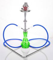 2 hose 23" Walla Green Hookah Shisha Nargila water glass vase pipes smoke sale