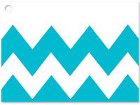 6 Pack Blue Turquoise Chevron Striped Stripe Theme Print Gift Enclosure Card Cards