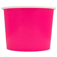 Valentine's Day Pink Paper Ice Cream Cups - 16 oz Disposable Dessert Bowls - Comes in Many Colors - Frozen Dessert Supplies - 100 Count