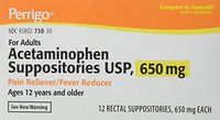 Perrigo Acetaminophen Rectal Suppositories, 650mg, 12 CT