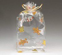 25ct Small"Gingerbread Man" 7x2x3" Cello Cellophane Treat Food Snack Bags nfLG -507