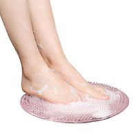 WENMOS Shower Foot Massager Non-Slip Floor Shower Mat Massage Pad for Bathroom Strong Suction Cups (Pink, 3131CM)