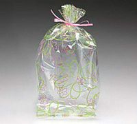 25ct. Spring Blooms Floral 4x2x9" Medium Size Cello Cellophane Treat Food Snack Bags ngKE -1623